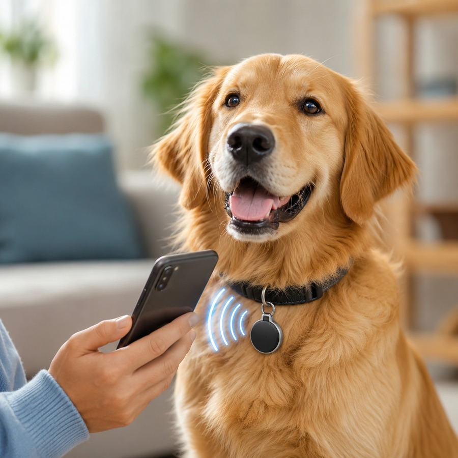 Perrito con collar NFC